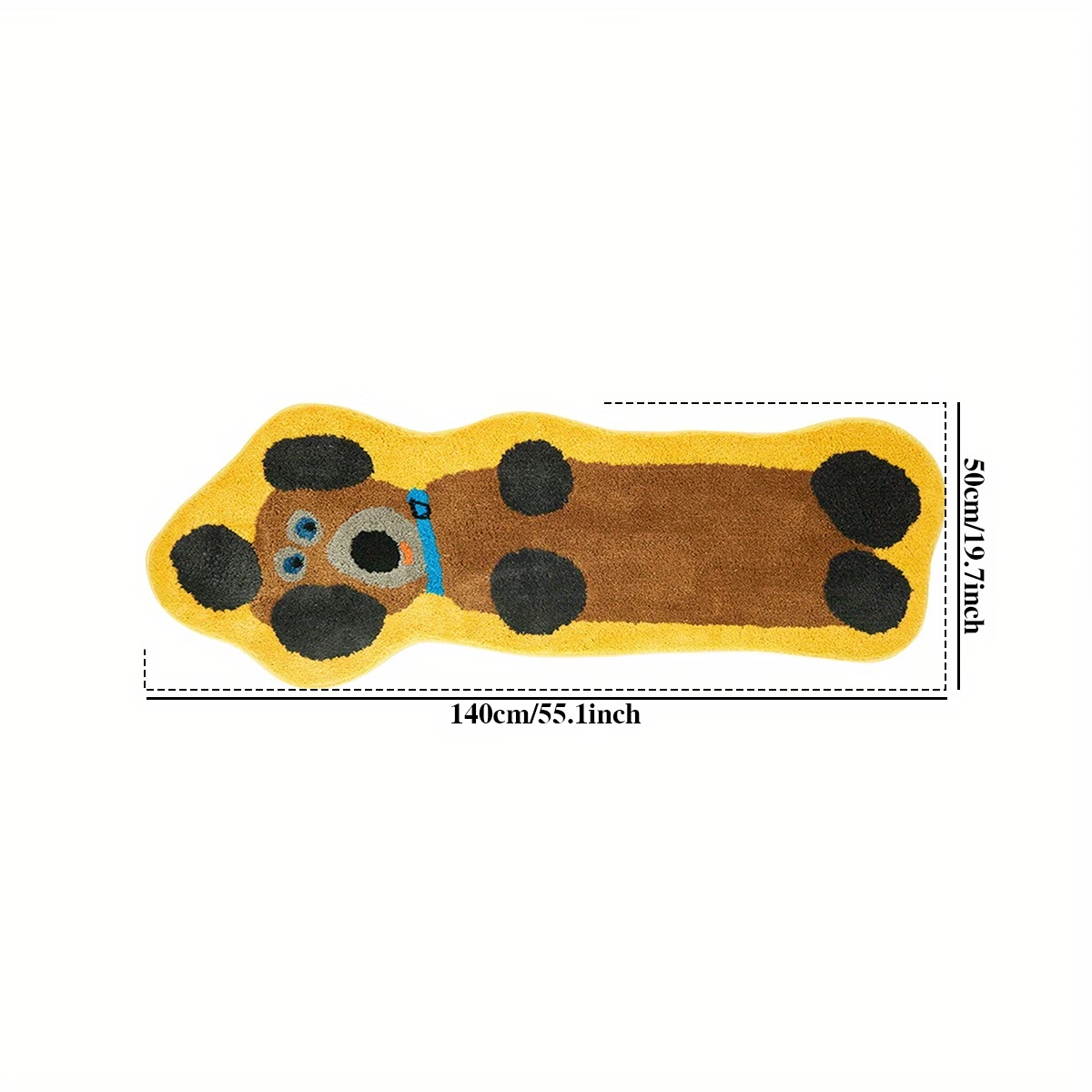 Single-pack rug, suitable for bedside use - non-slip mat with dachshund graffiti pattern.