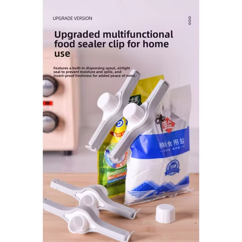 Two food storage and sealing clips, non-contact export-grade plastic snack clips for tea.
