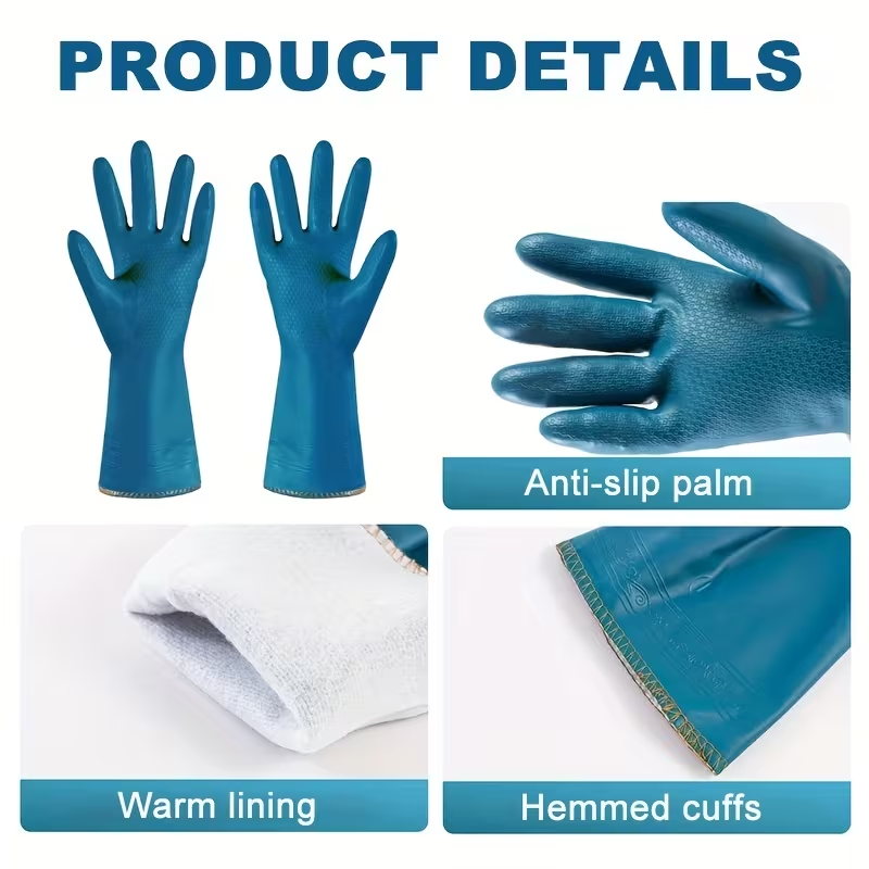 Warm kitchen gloves, two pairs for washing dishes