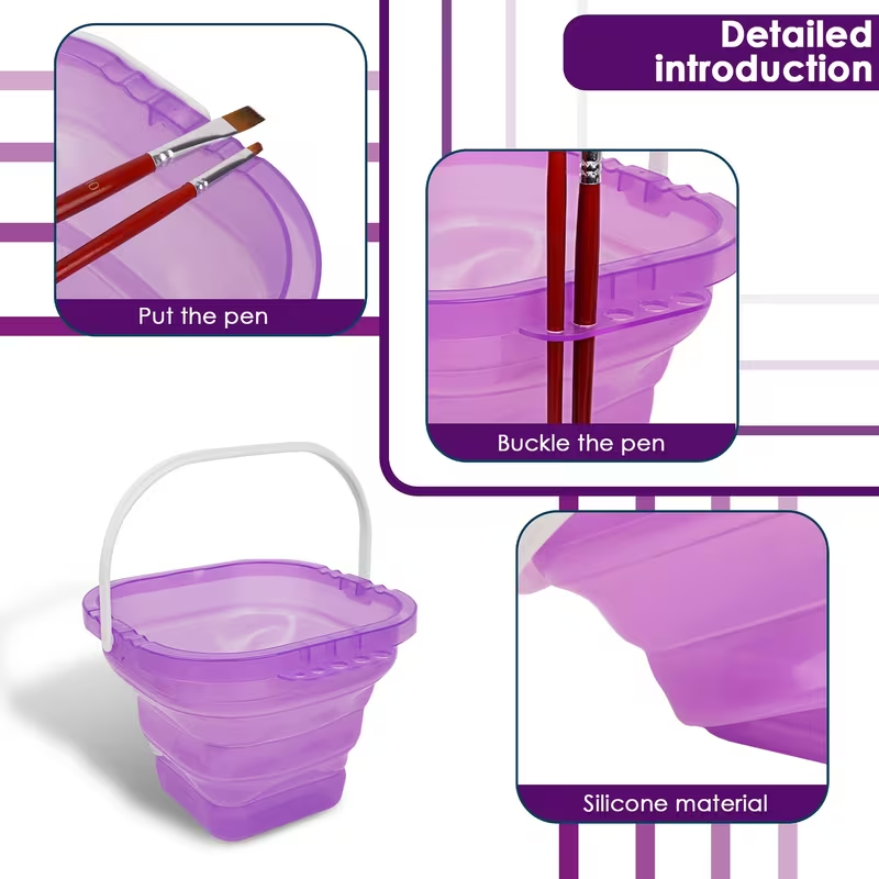 2-Pack Foldable Washing Buckets - Foldable and Portable, Lightweight and Easy to Carry
