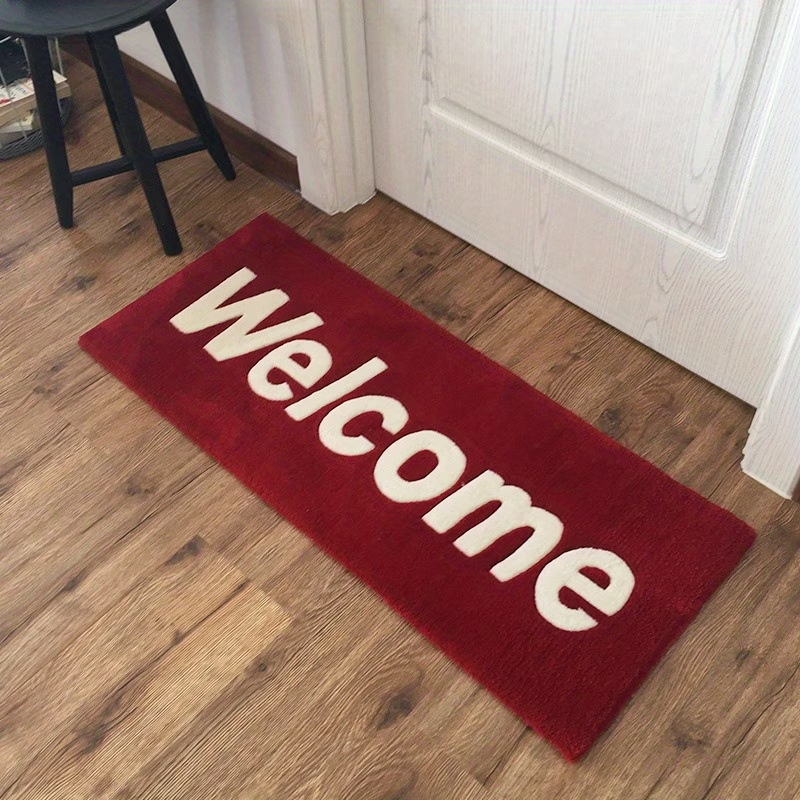 Nordic minimalist black and white Welome English rug