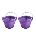 2-Pack Foldable Washing Buckets - Foldable and Portable, Lightweight and Easy to Carry