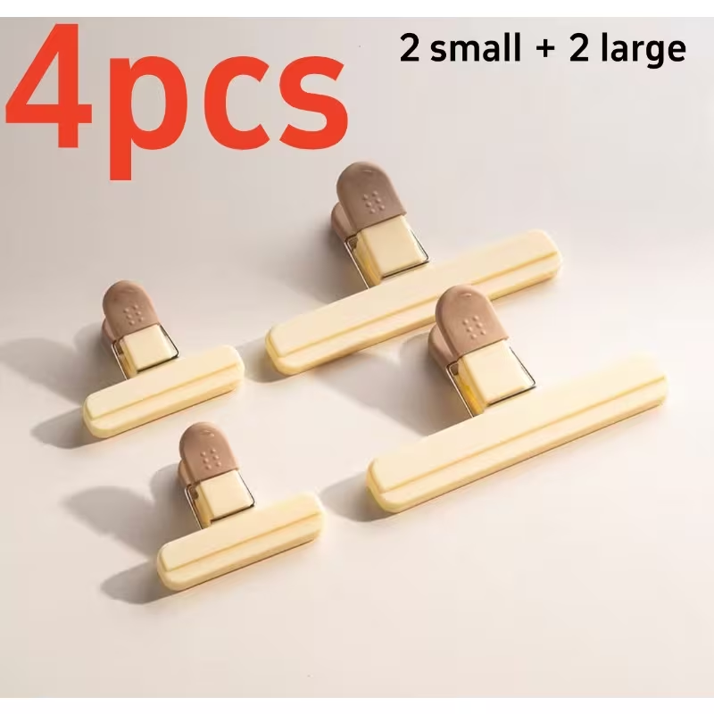 4-pack (2 small + 2 large) multi-functional sealing clips
