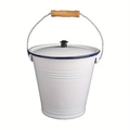 101.44 oz Thick Enamel Bucket with Lid - Durable Metal Material