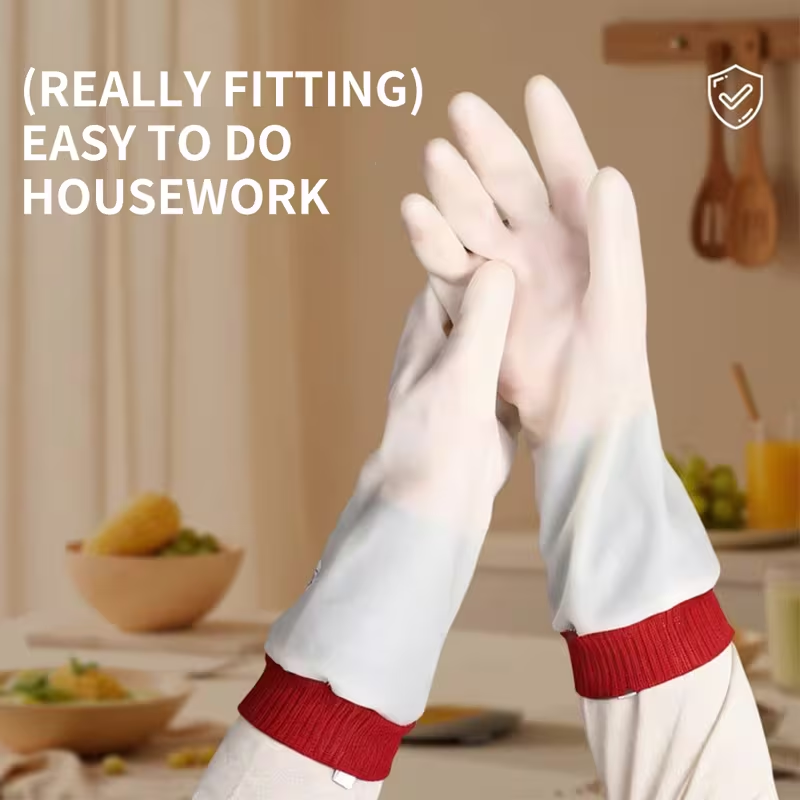 A pair of stylish cartoon-style gloves, with an extra-long and thick design.