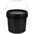 1.06-gallon black plastic bucket with handle and lid