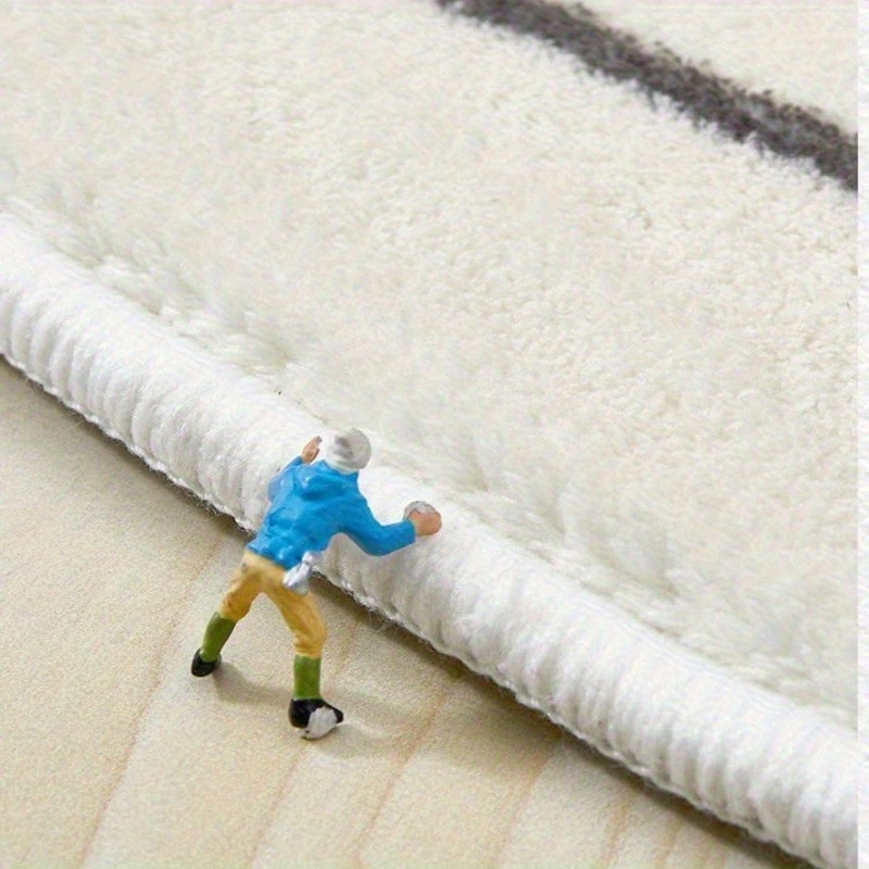 One-pack of fun long dog-shaped rugs with faux cashmere polka dot plastic backing