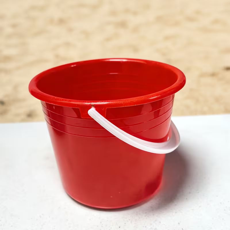 Mini red hand-held water bucket | Perfect for carrying water outdoors